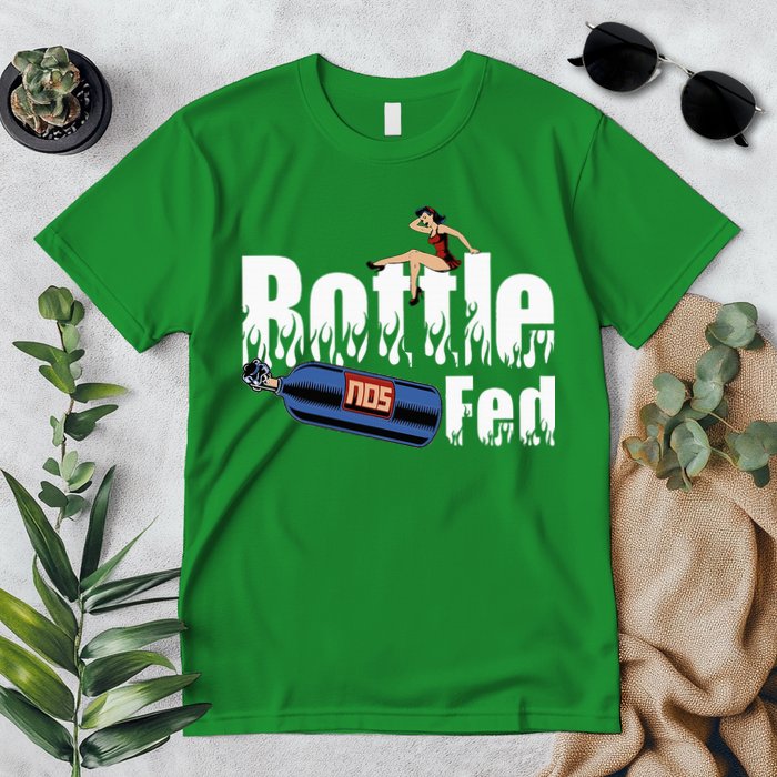 Drag Racing Race Car Power Adder Nos Bottle Fed Premium T-Shirt
