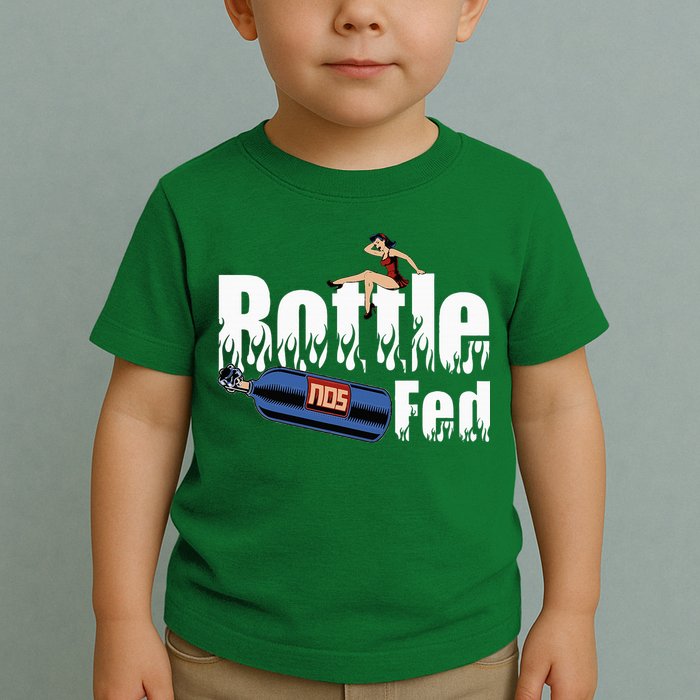 Drag Racing Race Car Power Adder Nos Bottle Fed Toddler T-Shirt