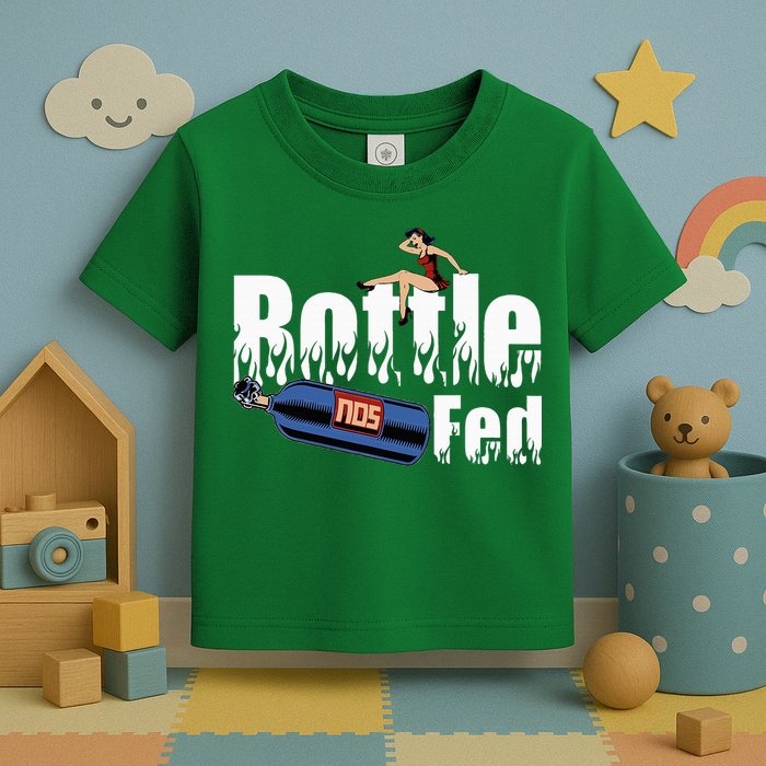 Drag Racing Race Car Power Adder Nos Bottle Fed Toddler T-Shirt