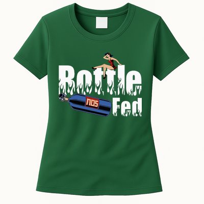 Drag Racing Race Car Power Adder Nos Bottle Fed Womens T-Shirt