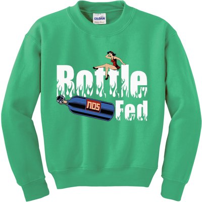 Drag Racing Race Car Power Adder Nos Bottle Fed Kids Sweatshirt