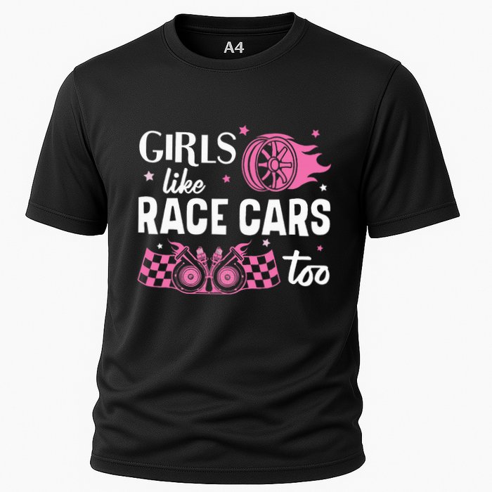 Drag Racing Race Car Girl Like Race Cars Too Cooling Performance Crew T-Shirt