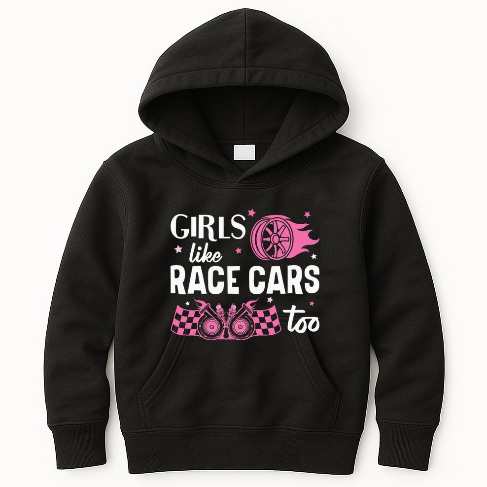 Drag Racing Race Car Girl Like Race Cars Too Kids Hoodie