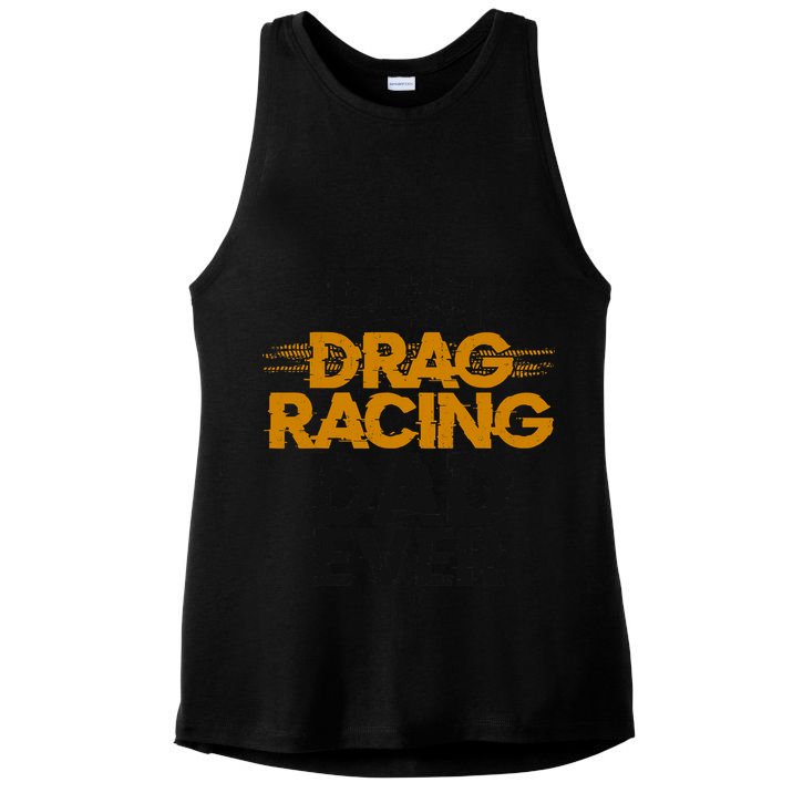 Drag Racing Race Car Dad Vintage Best Drag Racing Dad Ever Ladies PosiCharge Tri-Blend Wicking Tank