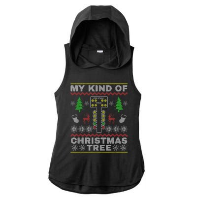 Drag Racers Racing Christmas Tree Sweater Ladies PosiCharge Tri-Blend Wicking Draft Hoodie Tank