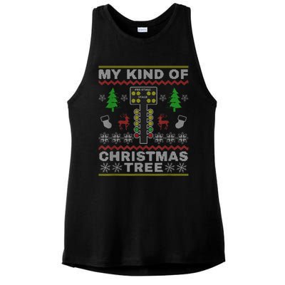 Drag Racers Racing Christmas Tree Sweater Ladies PosiCharge Tri-Blend Wicking Tank