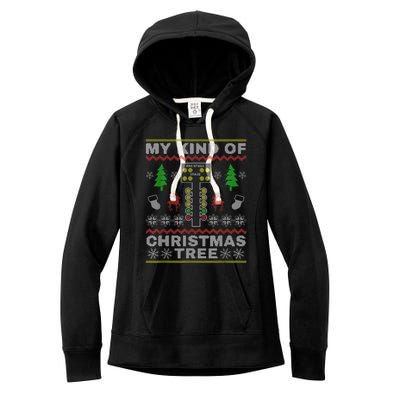 Drag Racers Racing Christmas Tree Sweater Women's Fleece Hoodie