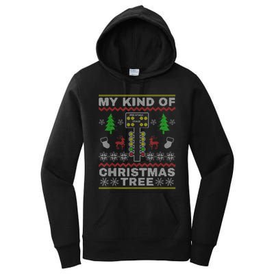 Drag Racers Racing Christmas Tree Sweater Women's Pullover Hoodie