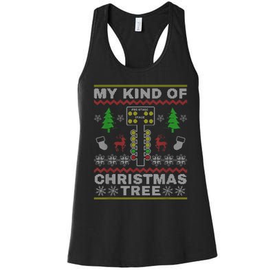 Drag Racers Racing Christmas Tree Sweater Women's Racerback Tank