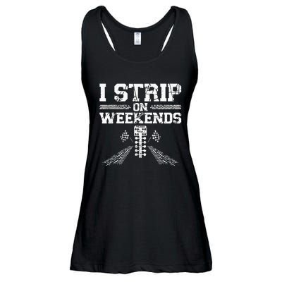 Drag Racing Race Car Pun Vintage I Strip On Weekends Ladies Essential Flowy Tank