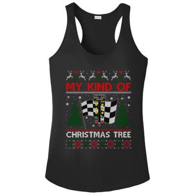 Drag Racers Racing Christmas Tree Ugly Xmas Sweater Gift Ladies PosiCharge Competitor Racerback Tank