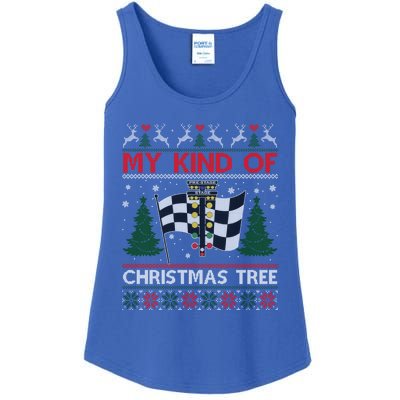 Drag Racers Racing Christmas Tree Ugly Xmas Sweater Gift Ladies Essential Tank