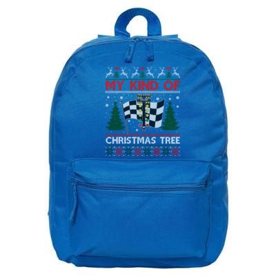 Drag Racers Racing Christmas Tree Ugly Xmas Sweater Gift 16 in Basic Backpack