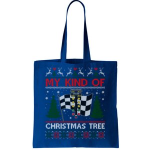 Drag Racers Racing Christmas Tree Ugly Xmas Sweater Gift Tote Bag