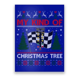 Drag Racers Racing Christmas Tree Ugly Xmas Sweater Gift Poster