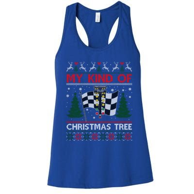 Drag Racers Racing Christmas Tree Ugly Xmas Sweater Gift Women's Racerback Tank