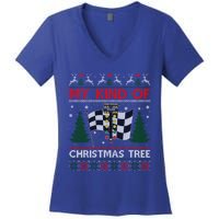 Drag Racers Racing Christmas Tree Ugly Xmas Sweater Gift Women's V-Neck T-Shirt