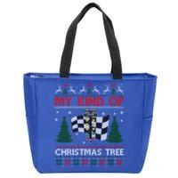 Drag Racers Racing Christmas Tree Ugly Xmas Sweater Gift Zip Tote Bag