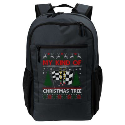 Drag Racers Racing Christmas Tree Ugly Xmas Sweater Gift Daily Commute Backpack