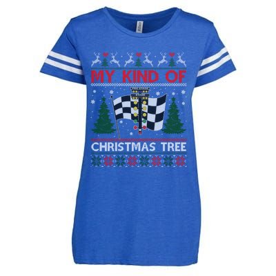 Drag Racers Racing Christmas Tree Ugly Xmas Sweater Gift Enza Ladies Jersey Football T-Shirt