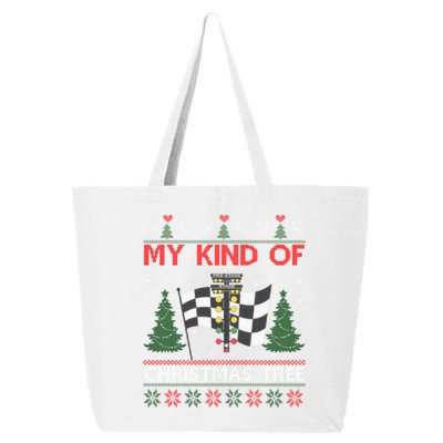 Drag Racers Racing Christmas Tree Ugly Xmas Sweater Gift 25L Jumbo Tote