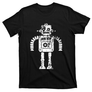 Distressed Retro Robot Dark T-Shirt