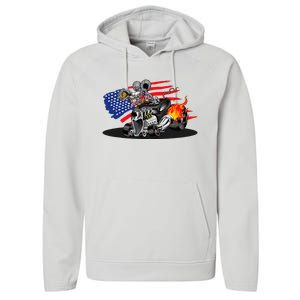 Digirods Rat Rod Racer American Flaming Hot Rod Cartoon Car Performance Fleece Hoodie