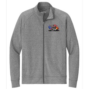 Digirods Rat Rod Racer American Flaming Hot Rod Cartoon Car Stretch Full-Zip Cadet Jacket