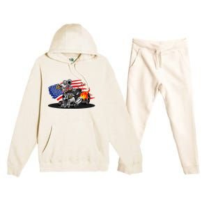 Digirods Rat Rod Racer American Flaming Hot Rod Cartoon Car Premium Hooded Sweatsuit Set