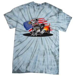 Digirods Rat Rod Racer American Flaming Hot Rod Cartoon Car Tie-Dye T-Shirt