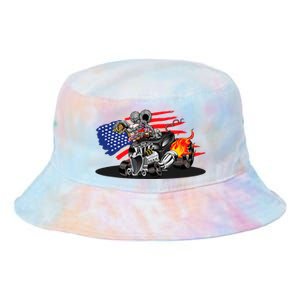 Digirods Rat Rod Racer American Flaming Hot Rod Cartoon Car Tie Dye Newport Bucket Hat