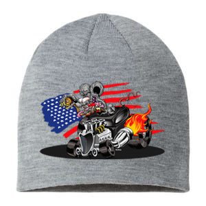 Digirods Rat Rod Racer American Flaming Hot Rod Cartoon Car Sustainable Beanie