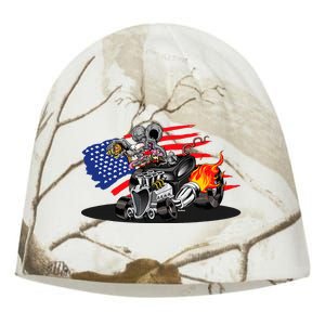 Digirods Rat Rod Racer American Flaming Hot Rod Cartoon Car Kati - Camo Knit Beanie