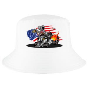 Digirods Rat Rod Racer American Flaming Hot Rod Cartoon Car Cool Comfort Performance Bucket Hat