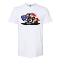 Digirods Rat Rod Racer American Flaming Hot Rod Cartoon Car Softstyle CVC T-Shirt