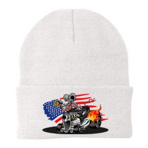 Digirods Rat Rod Racer American Flaming Hot Rod Cartoon Car Knit Cap Winter Beanie