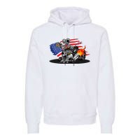 Digirods Rat Rod Racer American Flaming Hot Rod Cartoon Car Premium Hoodie