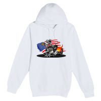 Digirods Rat Rod Racer American Flaming Hot Rod Cartoon Car Premium Pullover Hoodie