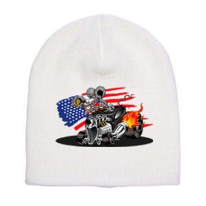 Digirods Rat Rod Racer American Flaming Hot Rod Cartoon Car Short Acrylic Beanie