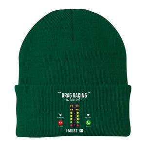 Drag Racing Race Car Phone Display Drag Racing Is Calling Knit Cap Winter Beanie