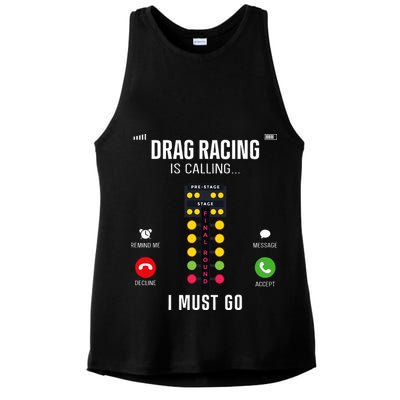 Drag Racing Race Car Phone Display Drag Racing Is Calling Ladies PosiCharge Tri-Blend Wicking Tank