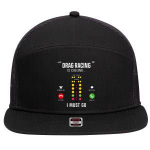 Drag Racing Race Car Phone Display Drag Racing Is Calling 7 Panel Mesh Trucker Snapback Hat