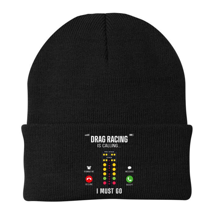 Drag Racing Race Car Phone Display Drag Racing Is Calling Beanie