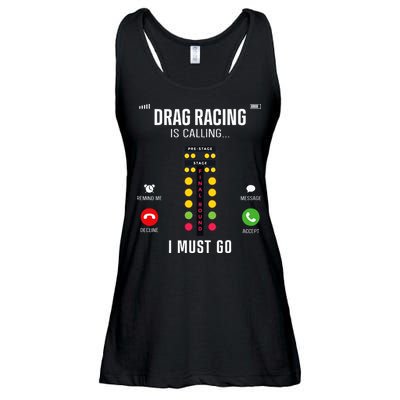 Drag Racing Race Car Phone Display Drag Racing Is Calling Ladies Essential Flowy Tank