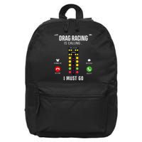 Drag Racing Race Car Phone Display Drag Racing Is Calling 16 in Basic Backpack