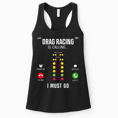 Drag Racing Race Car Phone Display Drag Racing Is Calling Womens Tank Top