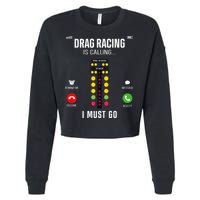 Drag Racing Race Car Phone Display Drag Racing Is Calling Cropped Pullover Crew
