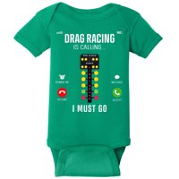 Drag Racing Race Car Phone Display Drag Racing Is Calling Baby Bodysuit