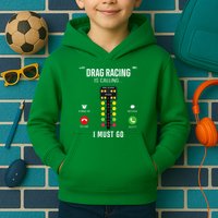 Drag Racing Race Car Phone Display Drag Racing Is Calling Kids Hoodie
