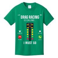 Drag Racing Race Car Phone Display Drag Racing Is Calling Kids T-Shirt